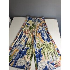 Farm Rio/Anthropologie Floral Wide Leg Pants Women’s M? Colorful Cropped Palazzo